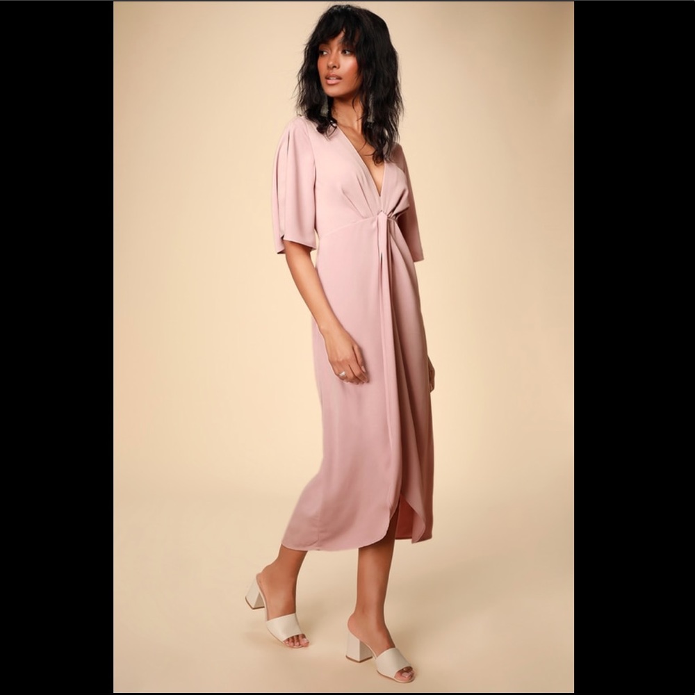 LuLu’s Blush Pink Midi Dress